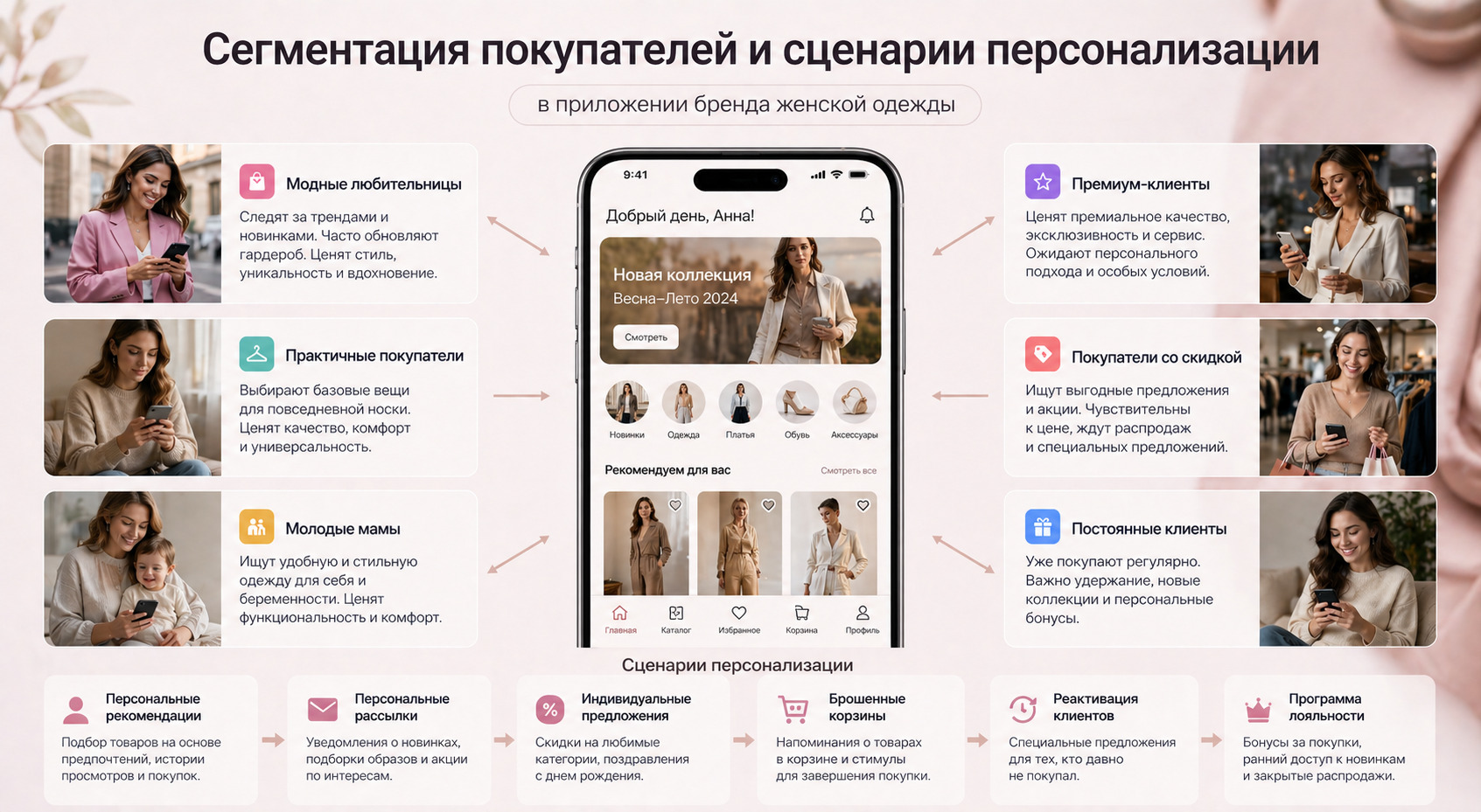 Сегментация покупателей и сценарии персонализации приложении одежды